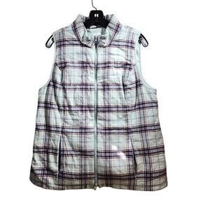 J. Jill White and Purple Plaid Vest